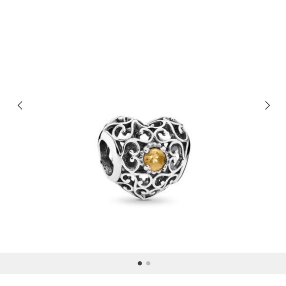 Pandora Jewelry - 💛November Signature Heart Charm Pandora Jewelry - 💛November Signature Heart Charm